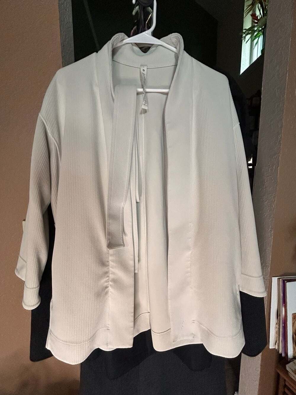 Lululemon Ribbed Softstreme Belted Wrap Jacket 4 Off White Cardigan Athleisure